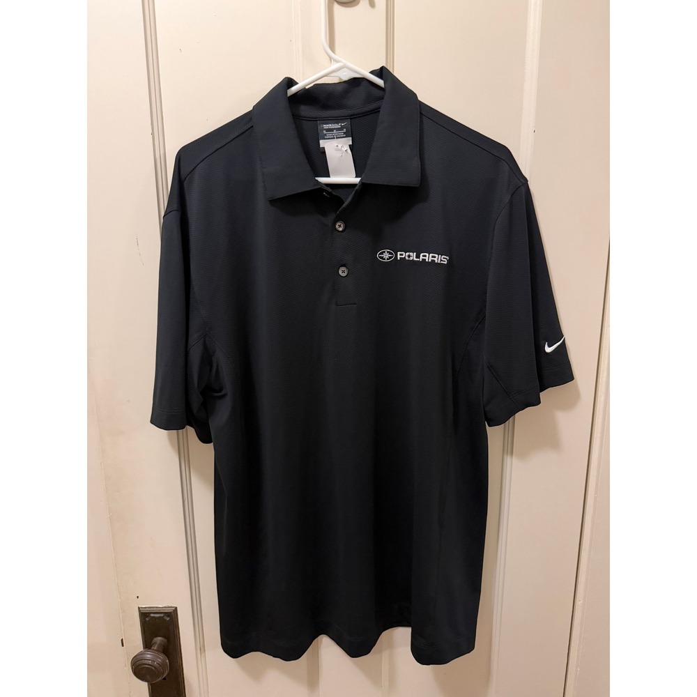 Nike Golf Tour Performance Dri-FIT Polo Shirt Black Polaris Logo Mens Medium